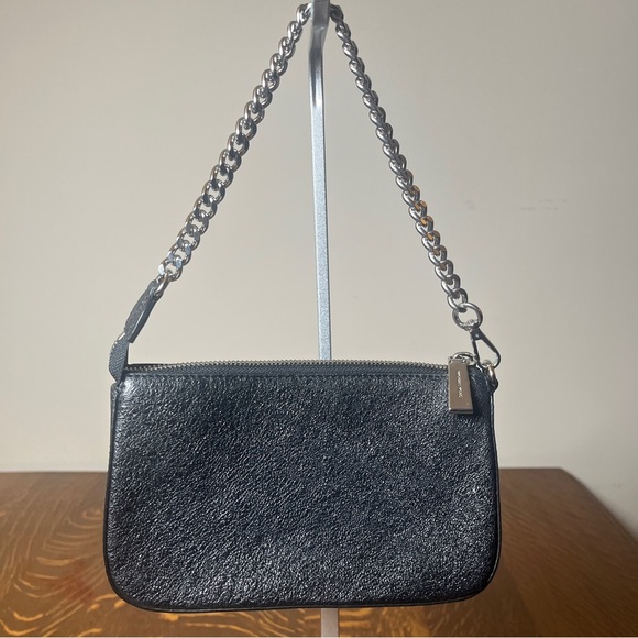 Michael Kors Black Sparkly Leather Chain Small Shoulder Bag - Picture 2 of 8
